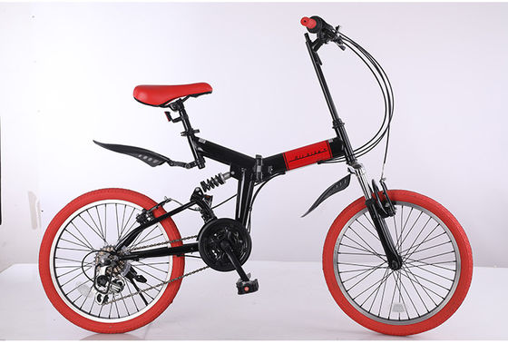 Shock Absorption Folding Commuter Bicycle 20 Inch Six Speed Folding Exercise Bike