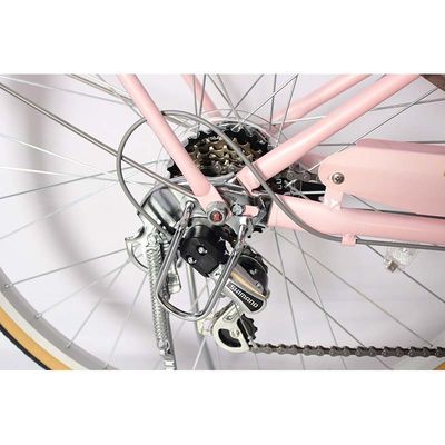 Flat Handlebar 6 Speed Classic Carbon City Bikes For 160-180cm Riders