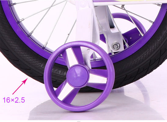 NO Foldable Childrens Training Wheel Bikes Purple 16 Inch Kids Bike OEM