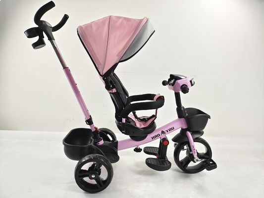 Red 3-Wheel Child Tricycle With Steel Handlebar And Plastic Seat Baby Carriage