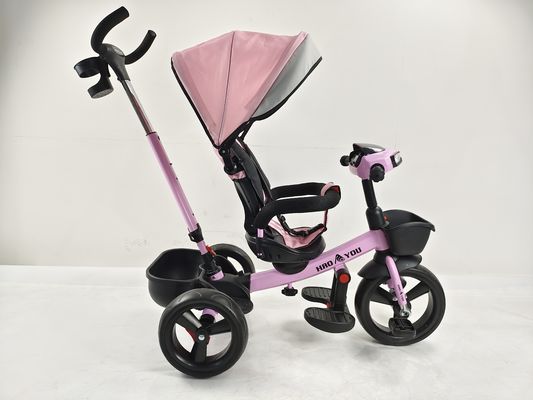 Red 3-Wheel Child Tricycle With Steel Handlebar And Plastic Seat Baby Carriage
