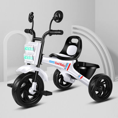 Red Steel Frame Child Tricycle With Coaster Brake 3 Wheel with music