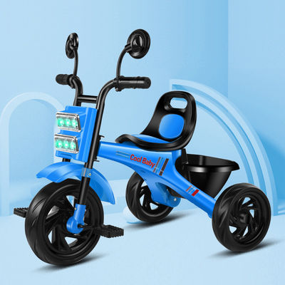 Red Steel Frame Child Tricycle With Coaster Brake 3 Wheel with music