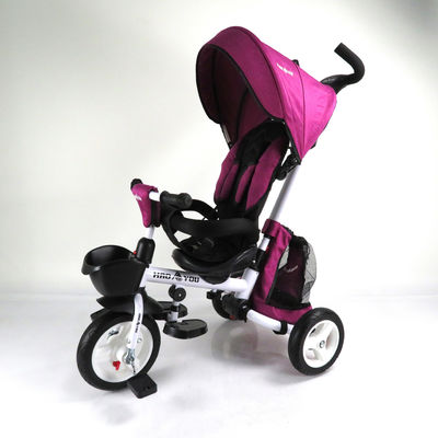 Boys Triple Wheel Bicycles Red With Steel Handlebar And Frame Baby Carriage