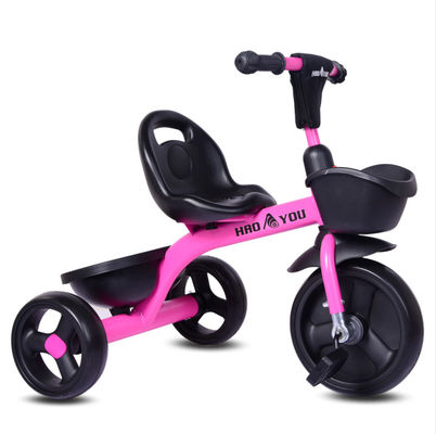 Affordable Kids 3-Wheel Red Bike With Steel Handlebars And No Suspension