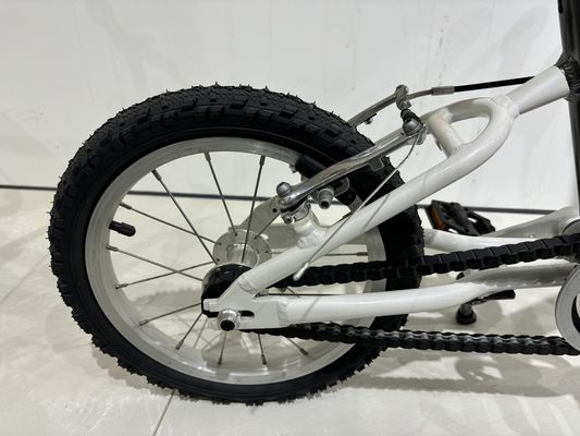 Kids Steel Frame Coaster Brake Bicycle With 4 Wheels Single Speed And Pneumatic Tires