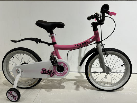 Pink 1 Speed Hard Carbon Steel Frame Childrens Training Wheel Bikes For Little Girls