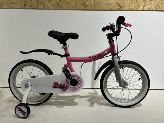 Pink 1 Speed Hard Carbon Steel Frame Childrens Training Wheel Bikes For Little Girls