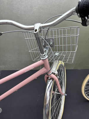 Sleek City Commuter Bicycles With Flat Handlebars Pink 6 Speed Bike
