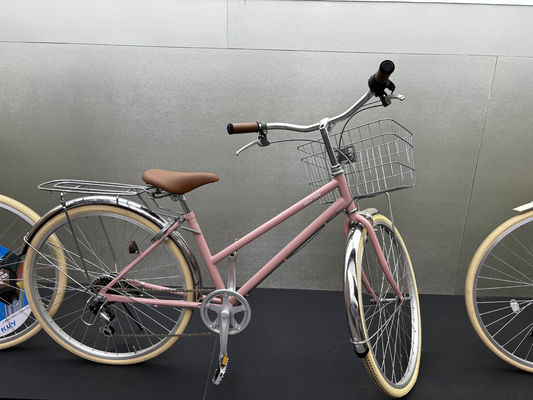 Sleek City Commuter Bicycles With Flat Handlebars Pink 6 Speed Bike