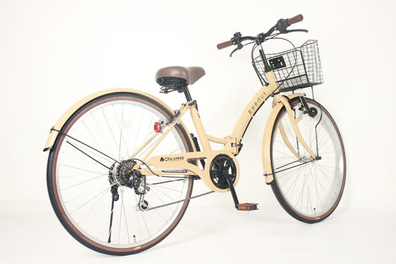 Comfortable Saddle Folding Road Bike High Carbon Steel Frame Folded 26 Inches