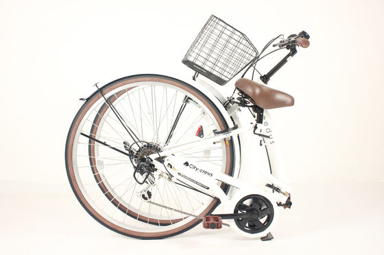 Lightweight Folding Road Bike With Aluminum Alloy Fork Material And 6 Speed In White