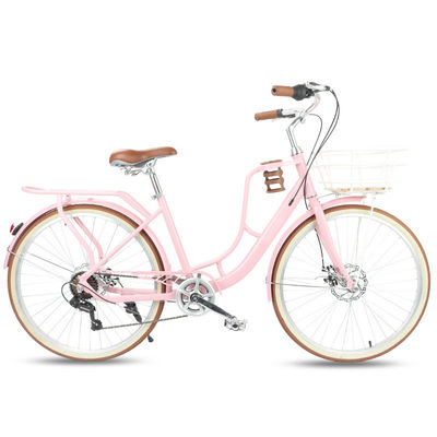 Customized Logo City Commuter Bikes featuring SHIMANO Outer Six Speed Transmission and Disc Brakes