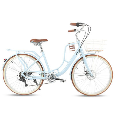Customized Logo City Commuter Bikes featuring SHIMANO Outer Six Speed Transmission and Disc Brakes